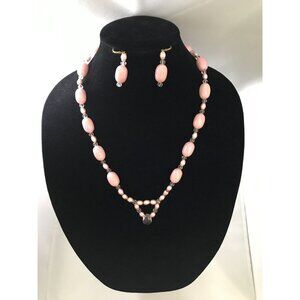 Handmade -Pink Princess necklace set-25in